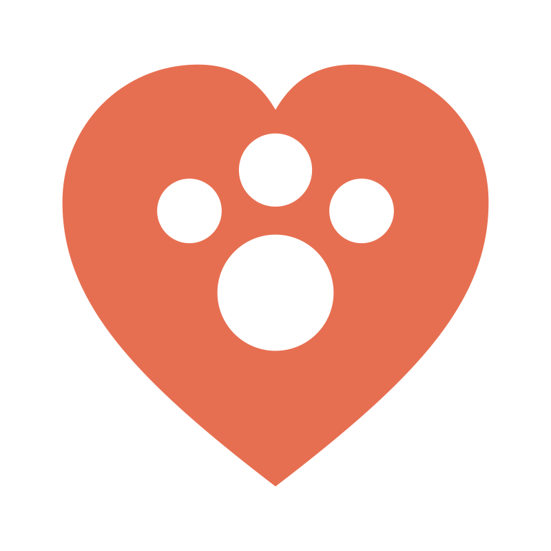 Barkable Goods heart with paw — shelter dog donation