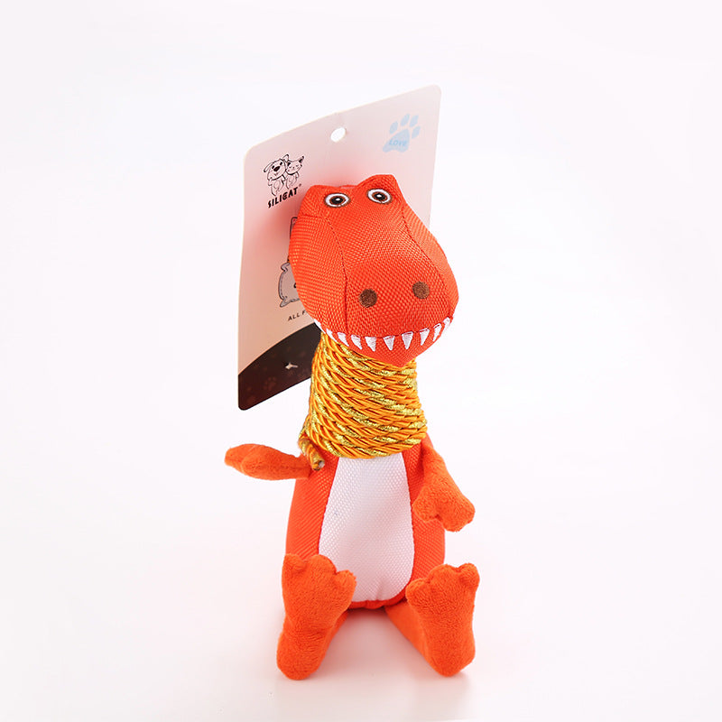 Barkable Squeaky Dino Plush Toy