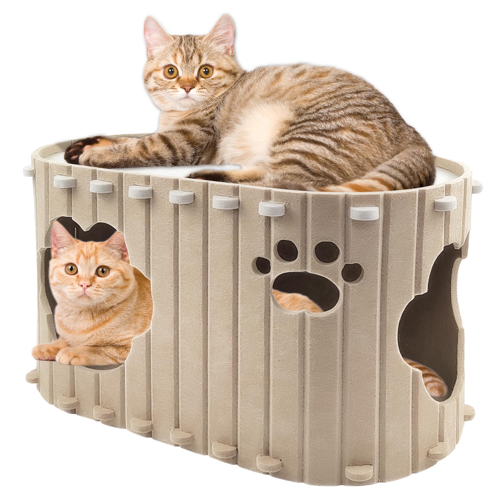 Barkable Rattan Cat House — Covered, Foldable