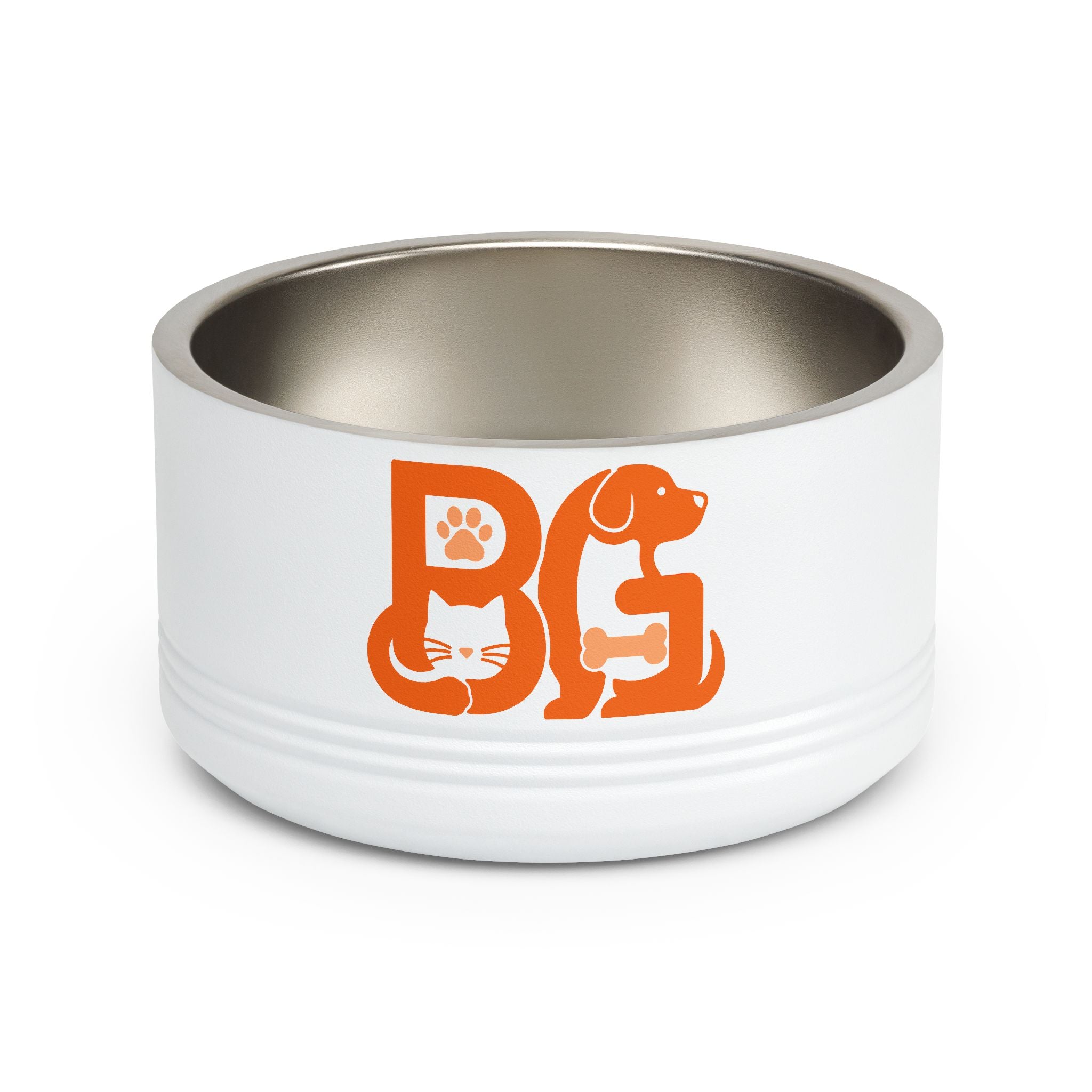 Barkable Stainless Pet Bowl — 18 oz, Paw Design
