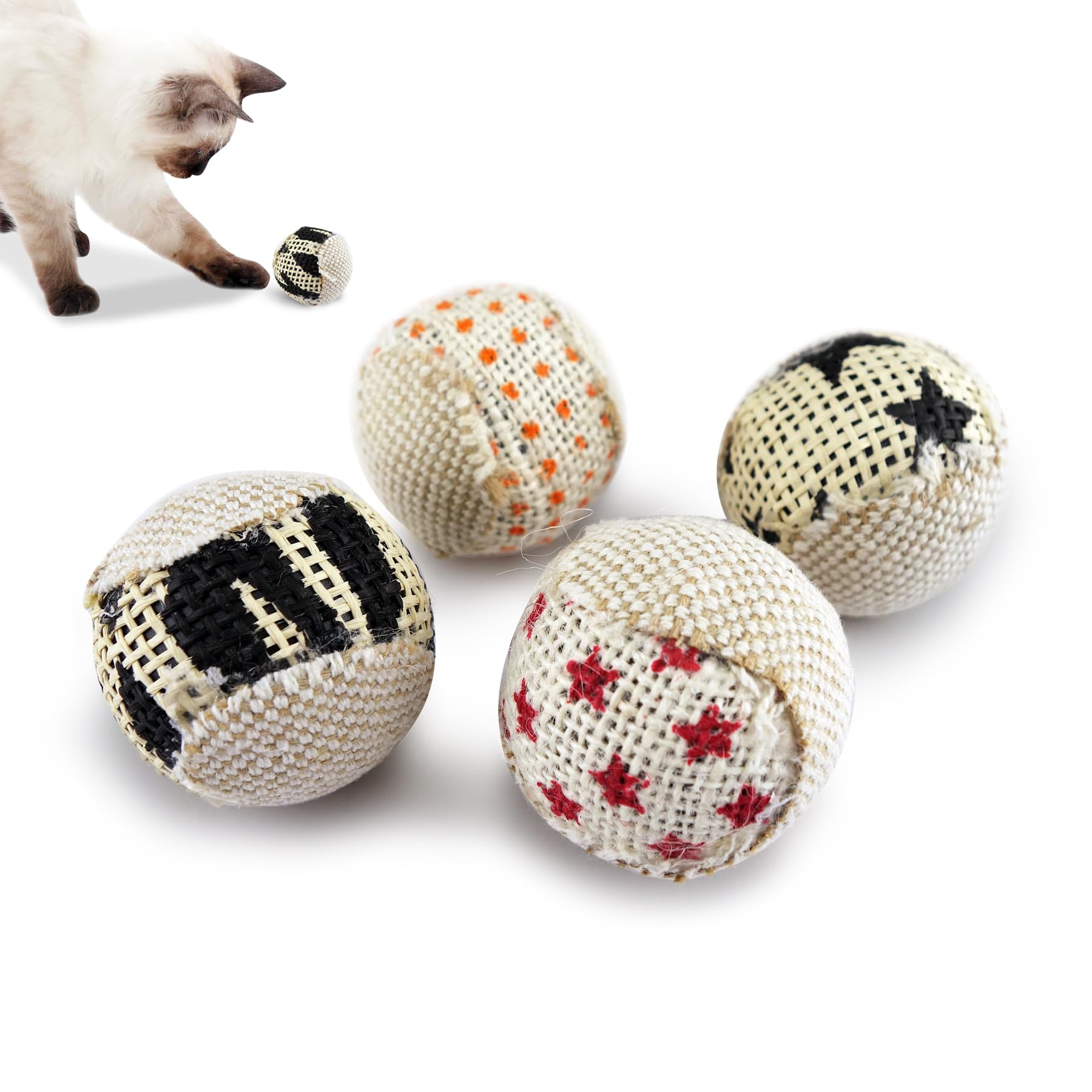 Barkable Canvas Cat Balls — 4 Pack with Bells