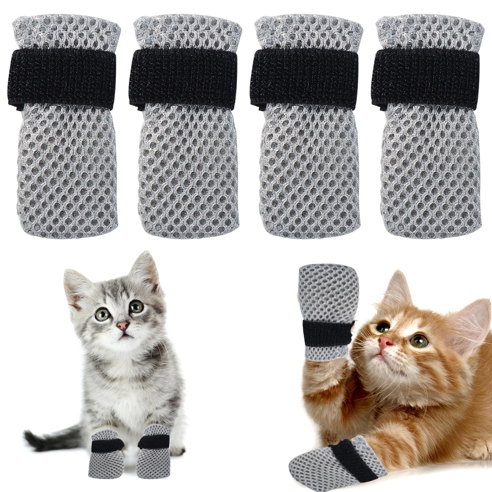 Barkable Cat Booties — 4 Pack, Mesh Breathable