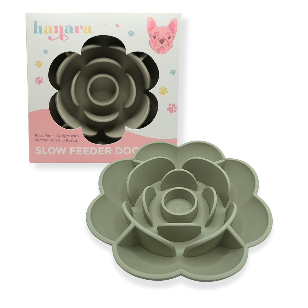 Hanara Rose Petal Slow Feeder Bowl & Lick Mat