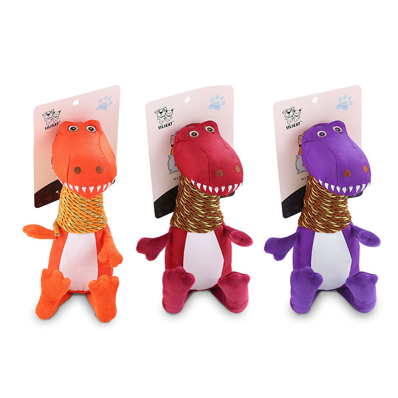 Barkable Squeaky Dino Plush Toy