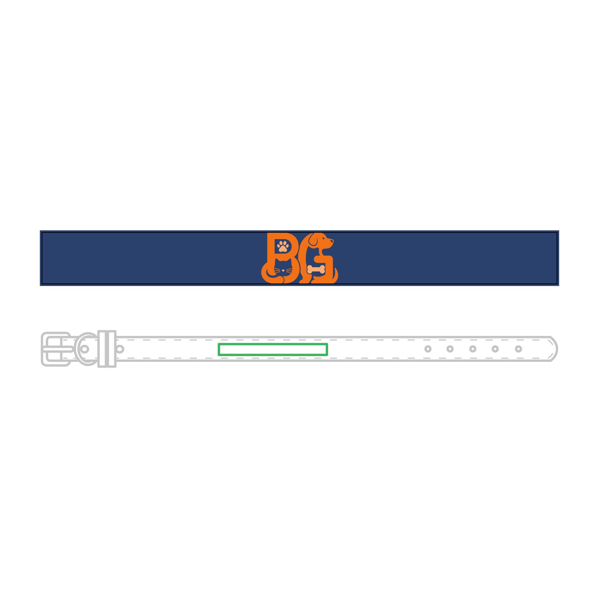 Barkable Engraved Leather Collar — Custom Monogram