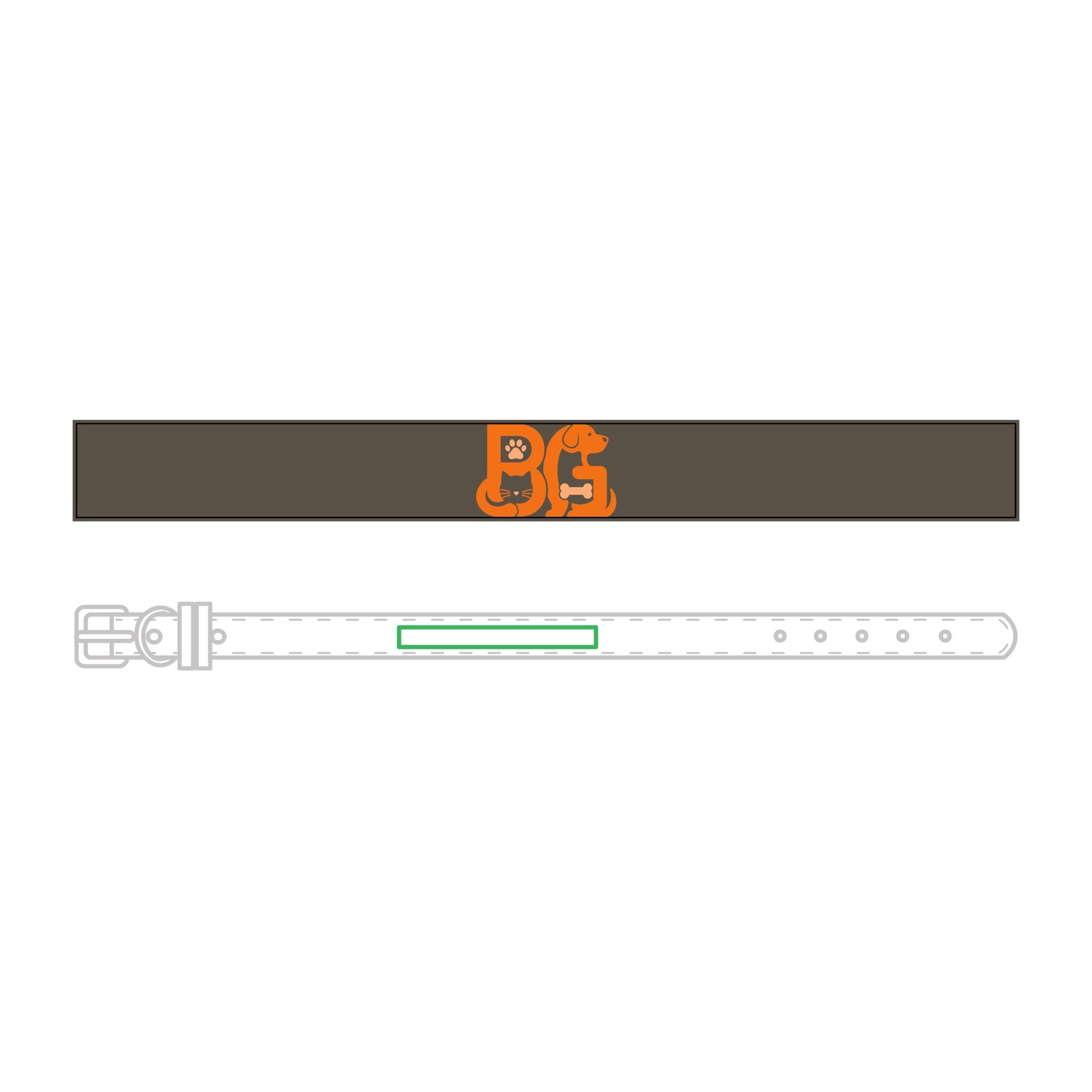 Barkable Engraved Leather Collar — Custom Monogram