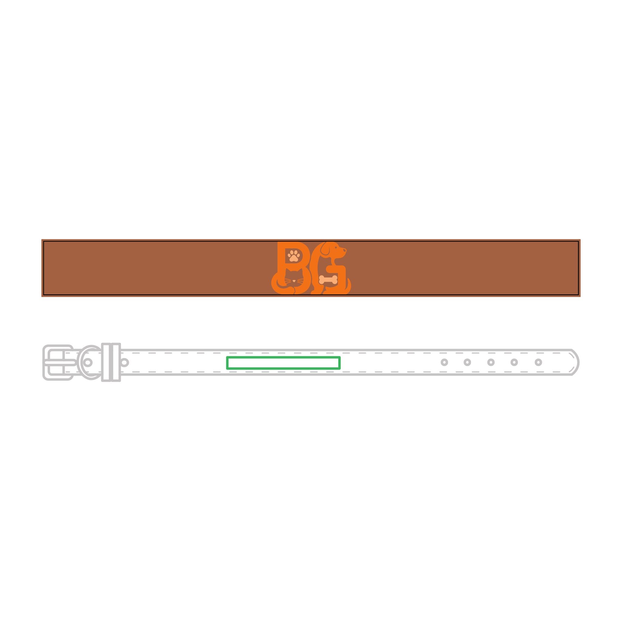 Barkable Engraved Leather Collar — Custom Monogram