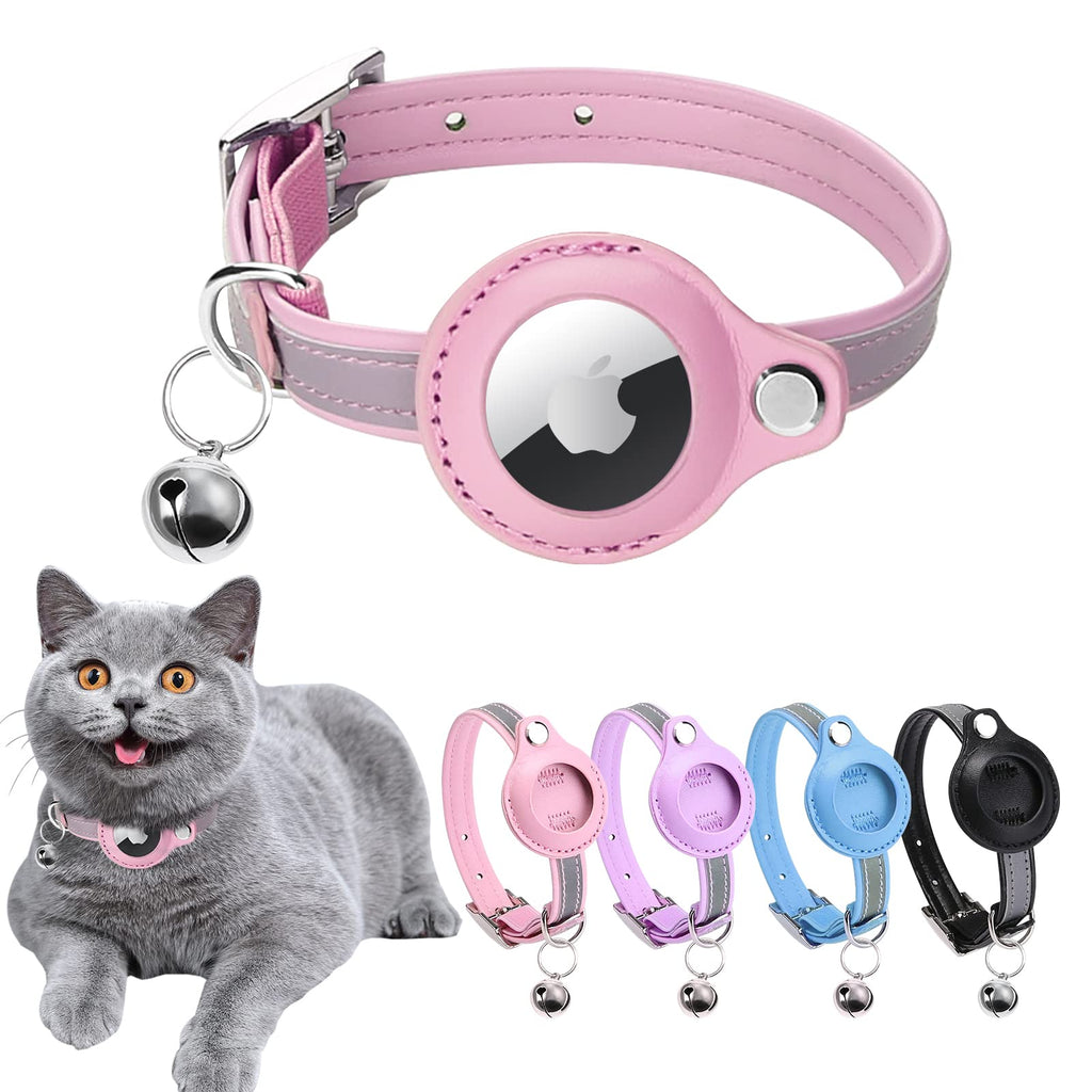 Barkable AirTag Cat Collar — Leather, Reflective