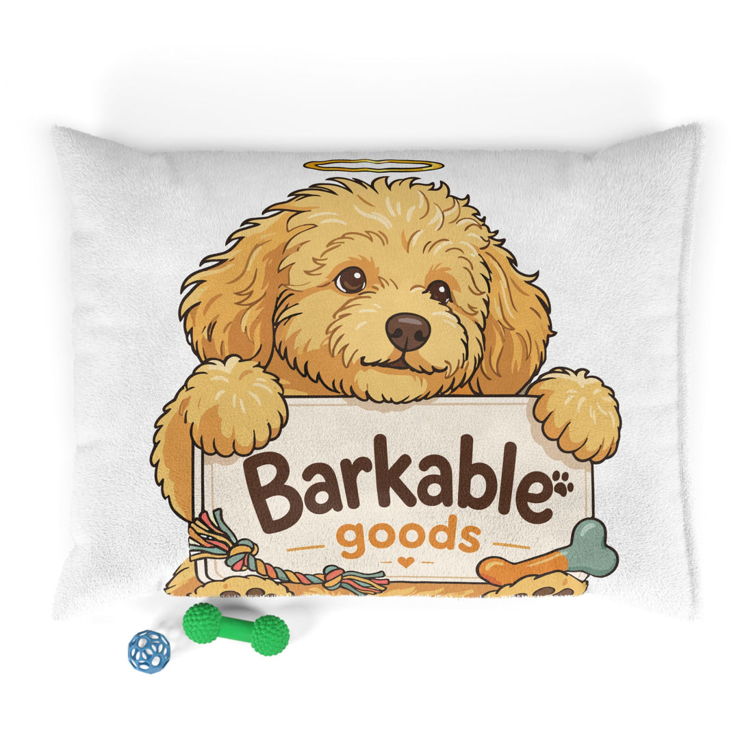 Barkable personalized plush dog bed