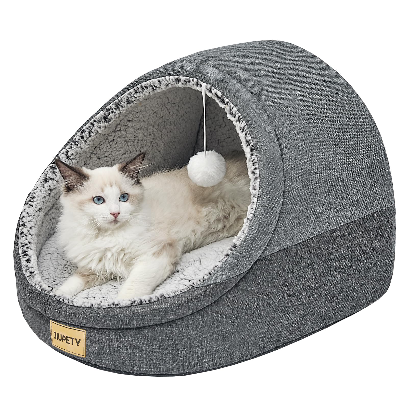 Jiupety Hooded Cat Cave — Dark Gray, Medium