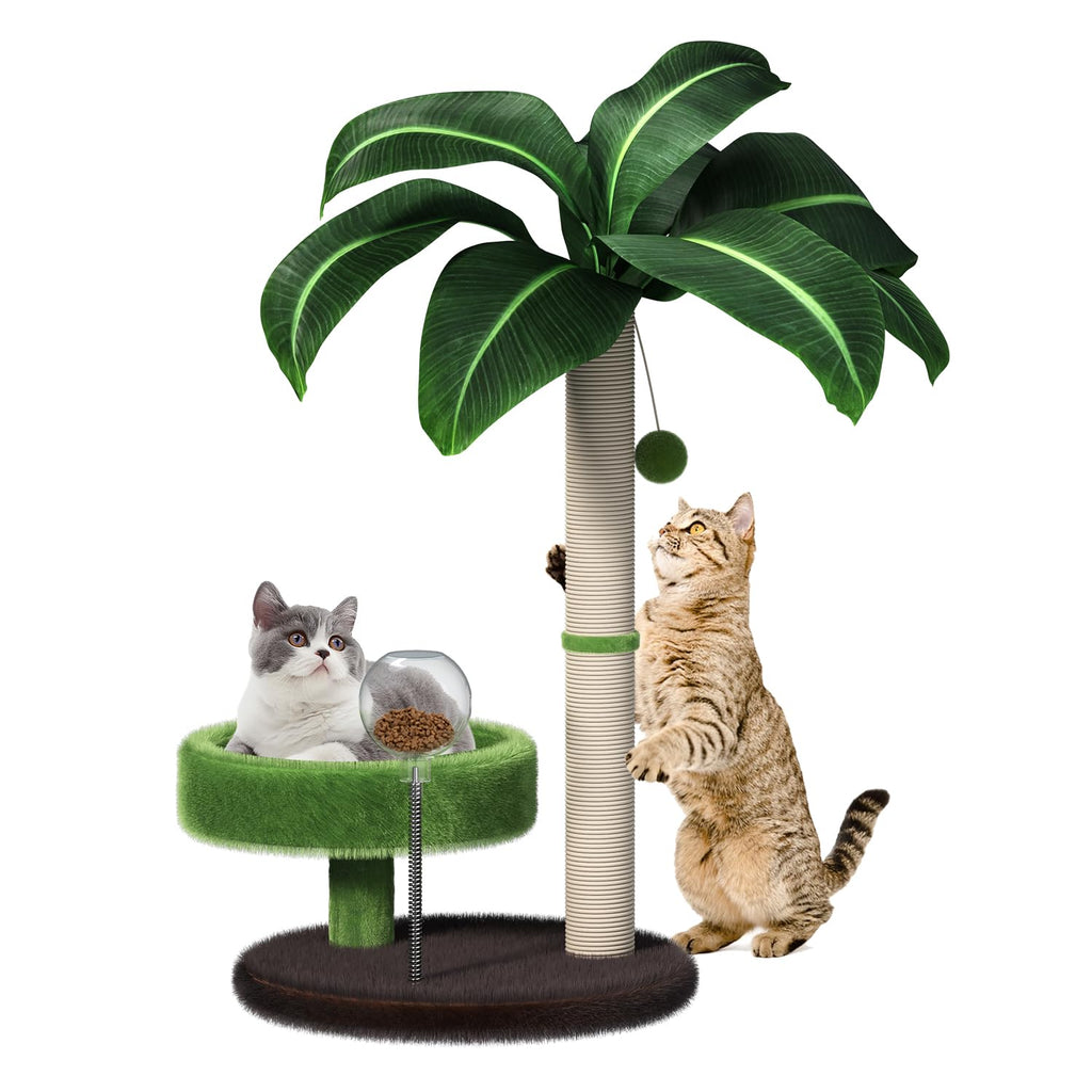 Barkable Palm Cat Tree — Sisal Post & Lounge Bed