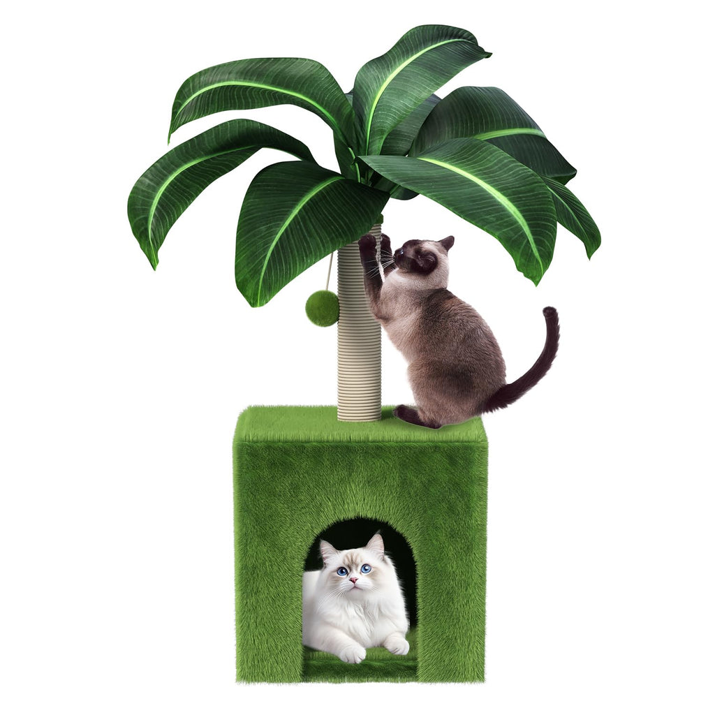 Barkable Palm Cat Tree with Condo — Sisal Post