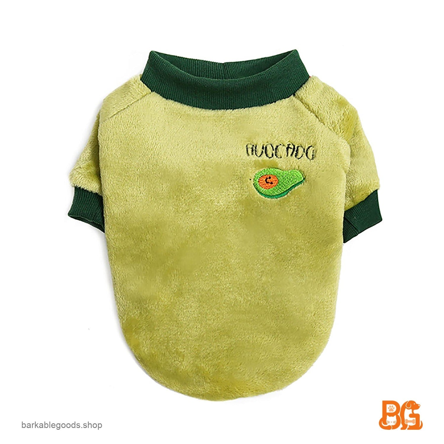 Barkable Fleece Dog Sweater — Fruit Print, Green