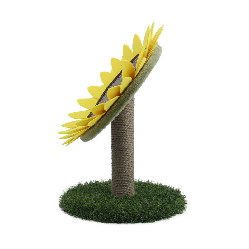 Barkable Sunflower Scratching Post — Sisal, Grass Base