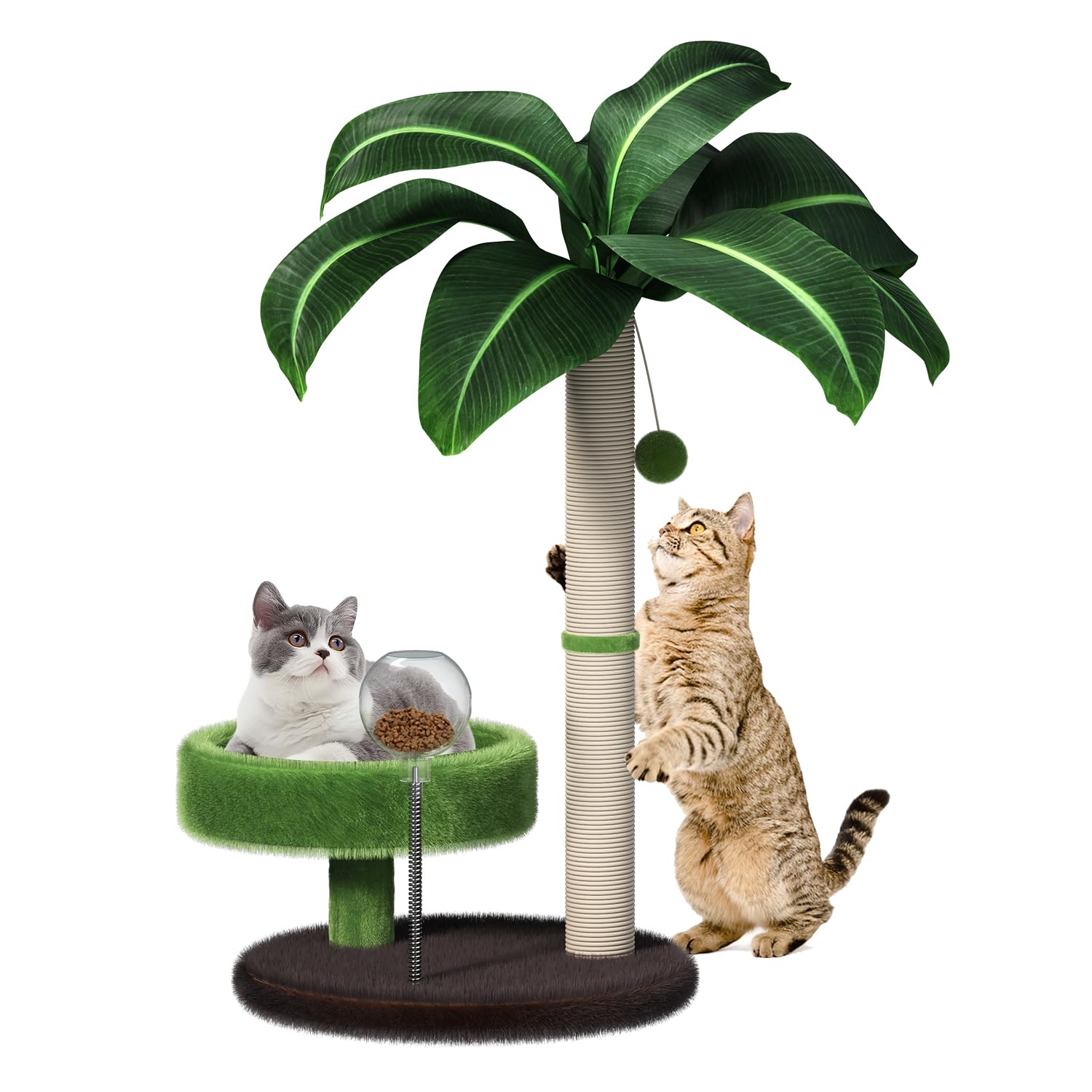 Barkable Palm Cat Tree — Sisal Post & Lounge Bed