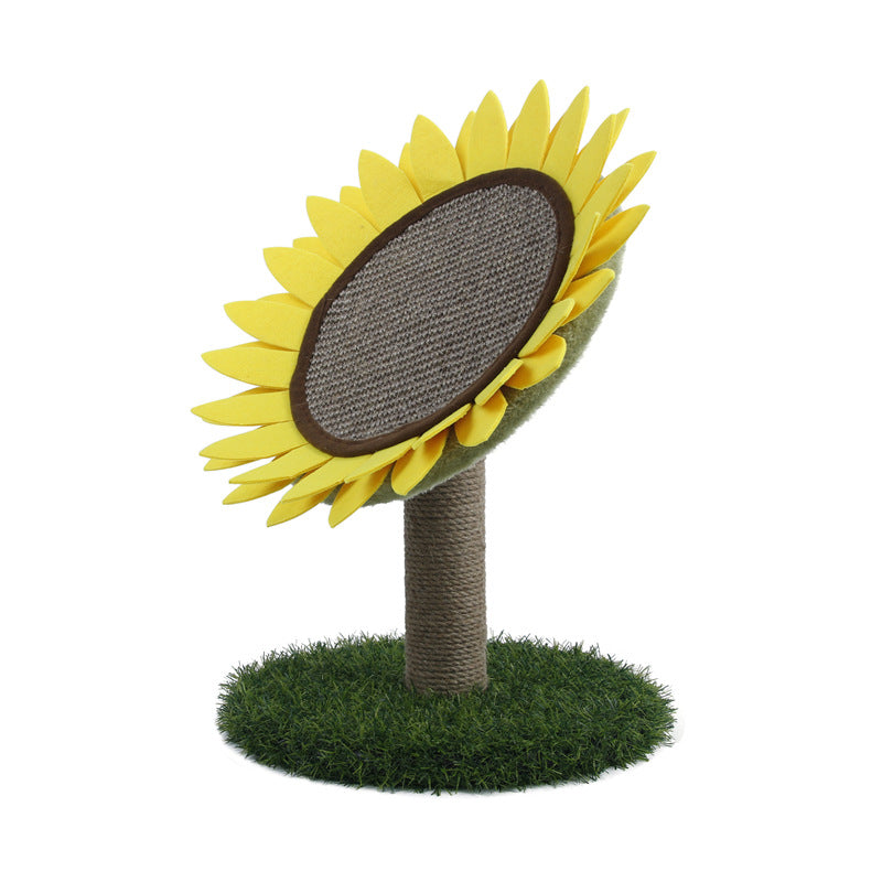 Barkable Sunflower Scratching Post — Sisal, Grass Base
