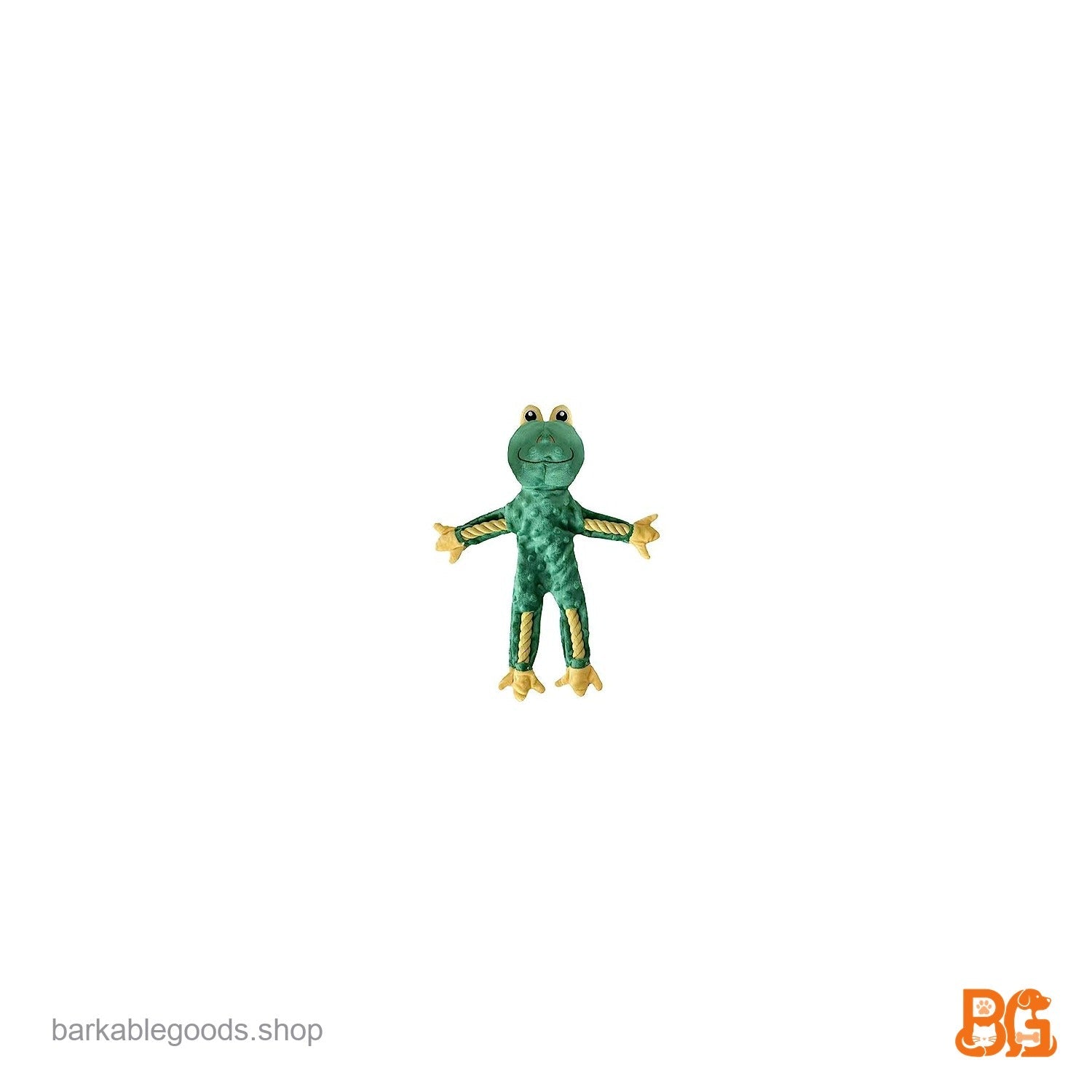 Barkable Frog Rope Squeaker — No-Stuffing, 15.7 in